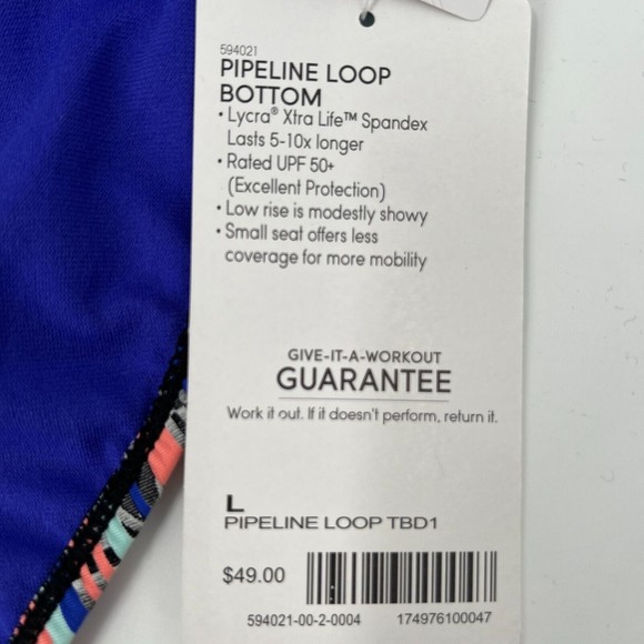 Athleta Bottom Womens Large Pipeline Loop Cruise Beach Resort Swim UPF Low Rise - Picture 9 of 16